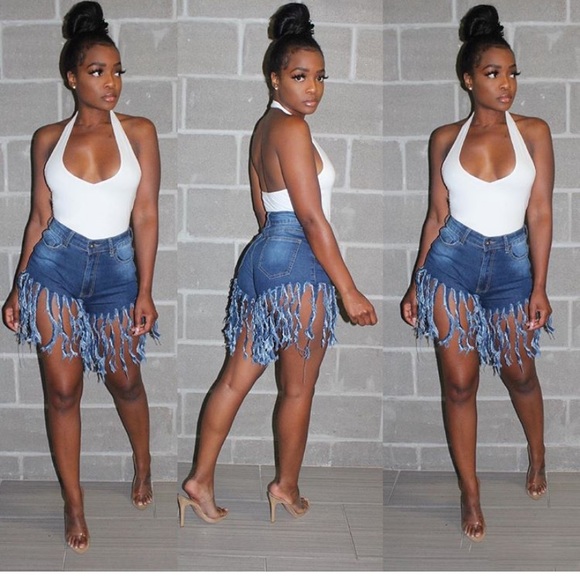 Exquisite Styles Pants - Fringe Denim Shorts